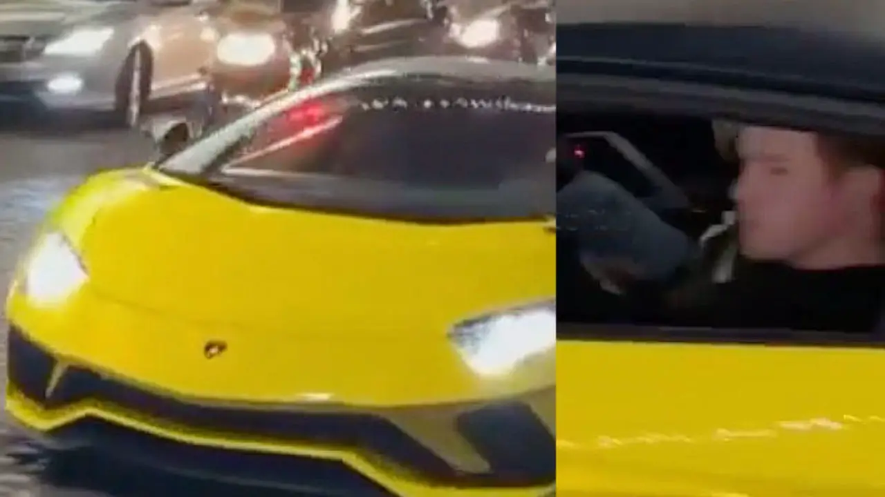 Canelo Álvarez pasea en Guadalajara en lujoso Lamborghini